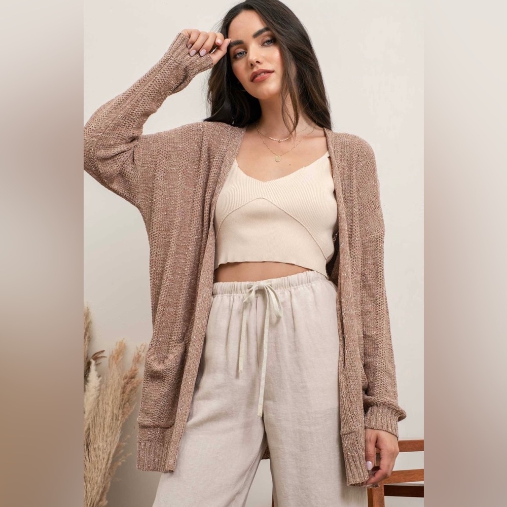 S20-Vertical Knit Cardigan-Mocha